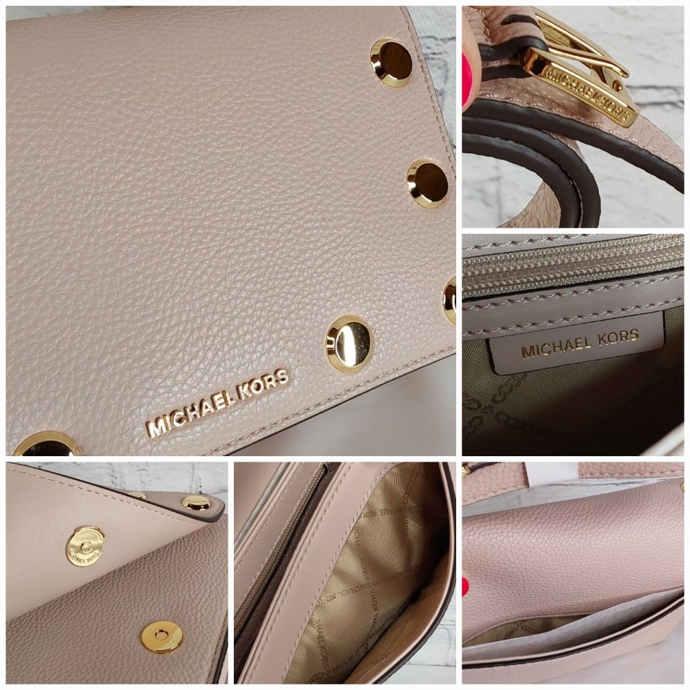 'MICHAEL KORS' 'HOLLY' LEATHER STUDDED CROSSBODY BAGw/MK DUST BAG 2-PIECE SET - Picture 10 of 16